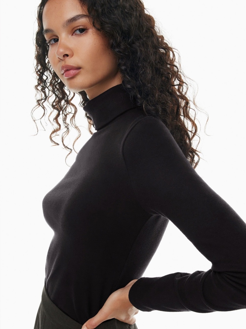 Sunday Best Black Long Sleeve Turtleneck Top